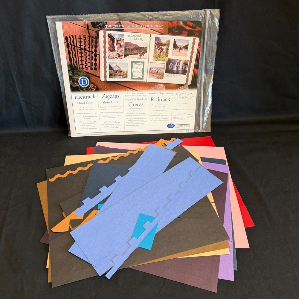 Creative Memories Short Cuts‎ Scrapbook Paper Rickrack Zigzags Geometric 2 Packs